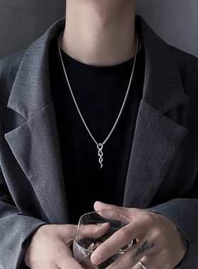 钛钢荆棘项链男女小众轻奢吊坠