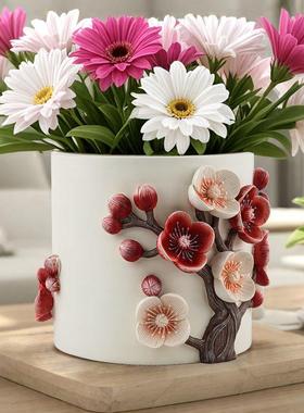 爆款海外热销ChinaFourGentlemen立体图案梅花装饰加厚大口径树脂