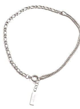 小众设计感钛钢不掉色ins项链女镶闪钻choker颈U链拼接时髦锁骨链