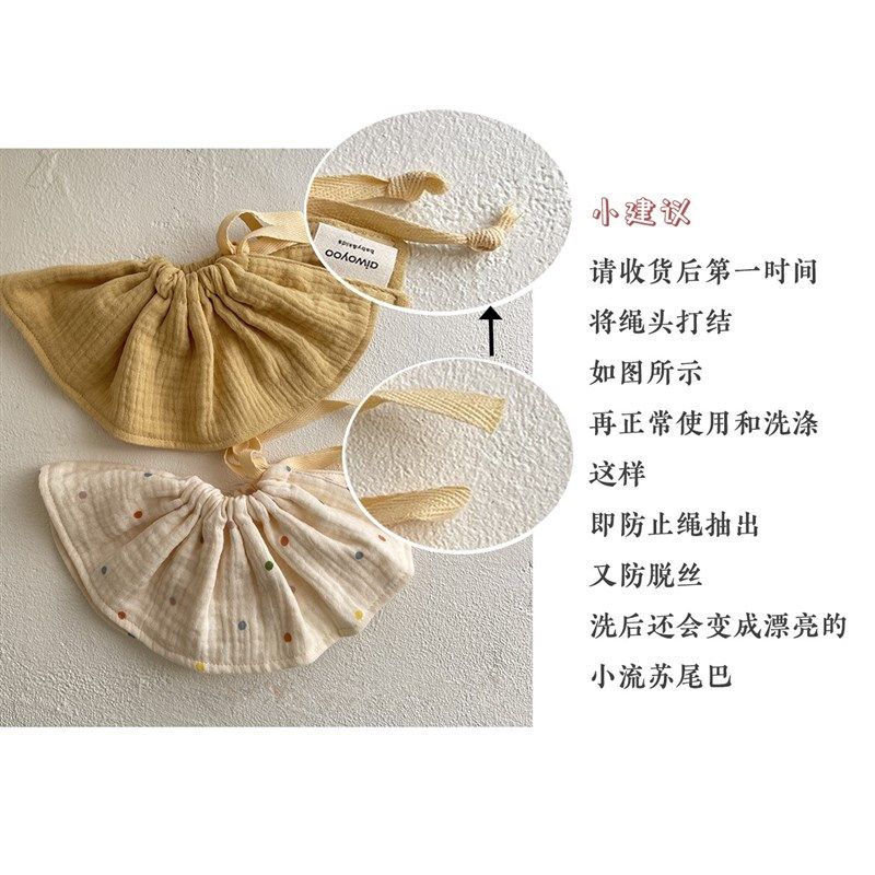 韩国纯棉纱布婴儿口水巾宝宝围嘴围兜加大系带口水兜儿童花瓣假领,淘宝优惠券,粉丝福利购,淘宝优惠卷