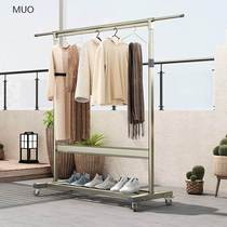 Clothes hanger floor folding single lever type mobile balcony bedroom sunning clothes rack Indoor clotheshorse hanging clothes hanger