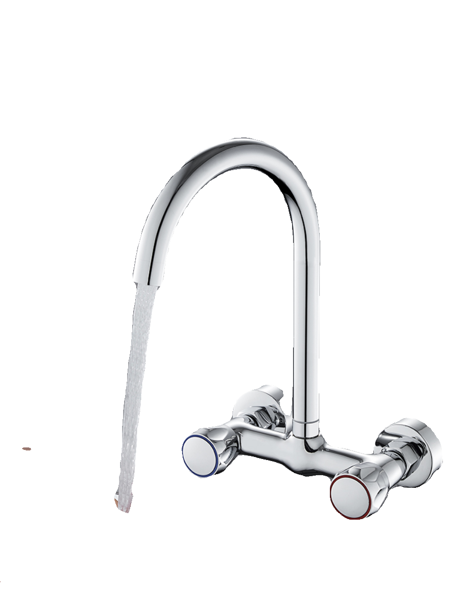 JOWMO全铜水龙头厨房款冷热水头洗衣池双孔入墙式洗菜盆万向花洒,淘宝优惠券,粉丝福利购,淘宝优惠卷