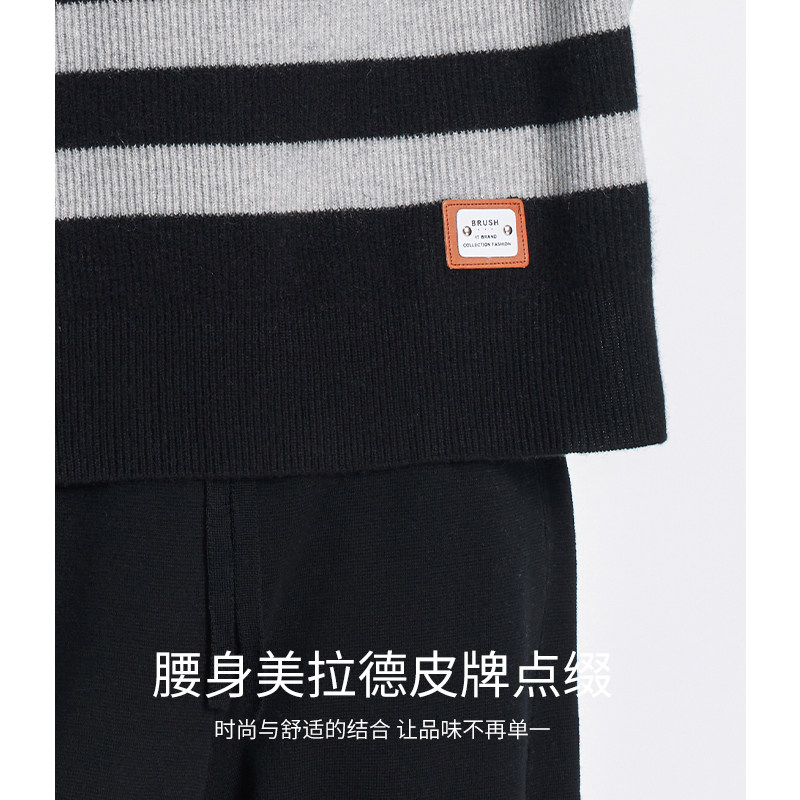 衣尚【100%山羊绒】条纹羊绒衫女士秋冬新款宽松显瘦针织圆领毛衣,淘宝优惠券,粉丝福利购,淘宝优惠卷