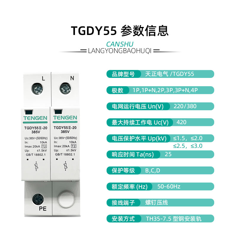 天正电气浪涌保护器防浪涌雷击电涌保护器TGDY55系列（定制款）