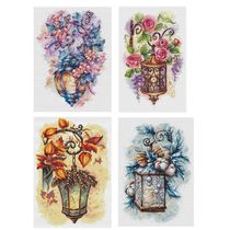 FOUR Seasons Wall Light Counted Cross Stitch Sets 11CT 14CT