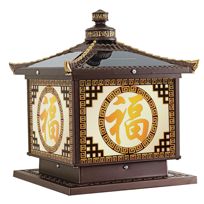 柱子灯太阳能门柱灯庭院柱头灯户外别墅大门灯防水室外院子围墙灯 - 图3