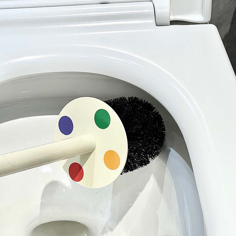 Dutch bear cute polka-dot bow toilet brush dopamine dead corner household wall-mounted special toilet brush artifact