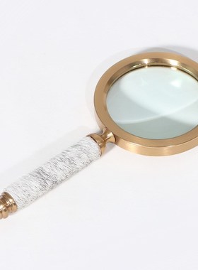 创意现代马毛装饰古铜色放大w镜装饰摆件家居样板房办公室送礼摆