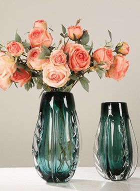 简约现代艺术f玻璃花瓶样板房客厅玄关摆件电视柜插花水培花器