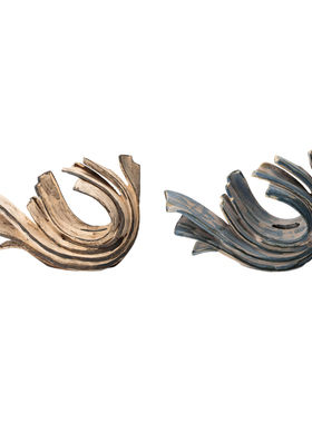 新中式复古侘h寂风海浪花雕塑民宿酒店走廊玄关陶瓷艺术装饰品摆