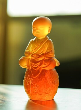 琉璃六度小沙弥茶宠小和尚茶桌A面小摆件家用客厅装饰工艺品送礼