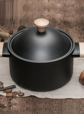 样板房厨房厨具摆件锅具装饰黑色汤锅煎锅新中式锅具W摆件软装配