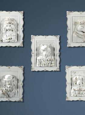 欧式壁挂创意家居客厅背景墙装饰画浮雕动物壁挂画酒店铺壁饰挂件