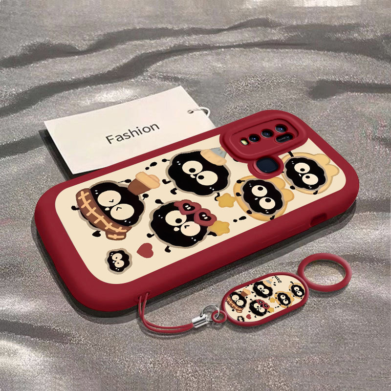 适用vivoY50手机壳Y51s硅胶Y52s全包Y52t防摔网红Y53s爆款Y53tY54s潮流Y55S/Y55t小众y500新款男女款戴帽煤球 - 图1