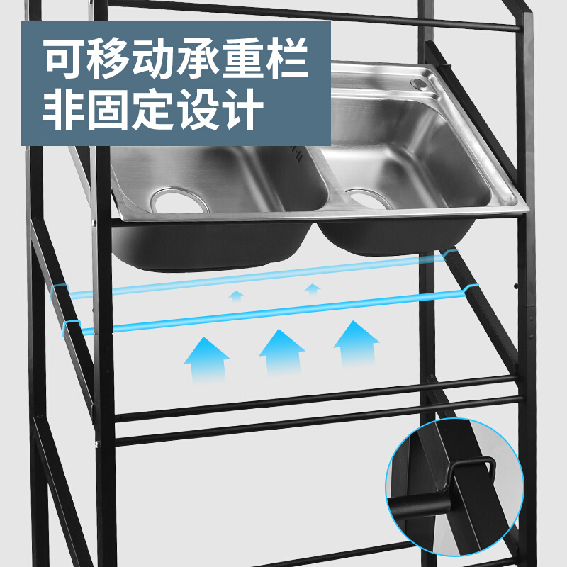 水槽展示架电器多层洗菜盆盆柜材料定制台移动洗脸洗碗槽样品架 - 图2