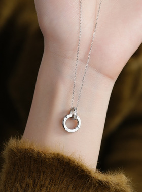 莫比乌斯环S925纯银锁骨链女礼物