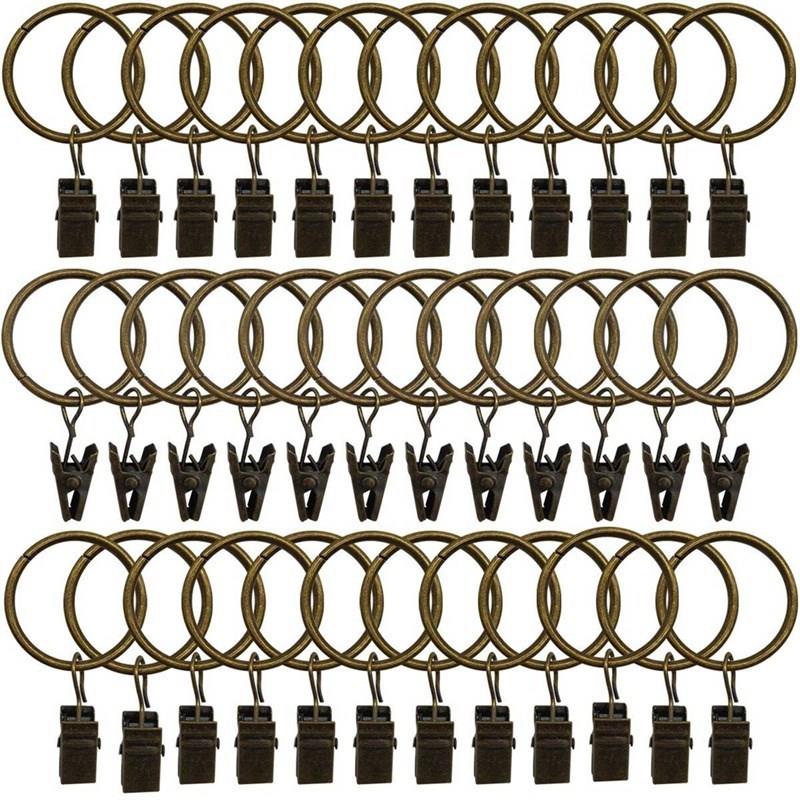 36 Pcs Rings Curtain Clips Window Curtain Ring & 1 Pcs O - 图1