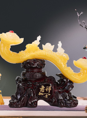吉祥如意聚宝盆摆件中式家居摆设乔迁礼物开业礼品装饰树脂