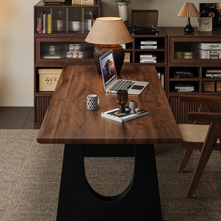 严选实木餐桌胡桃木色大长书桌工作台大板餐书桌一体会议办公桌子,淘宝优惠券,粉丝福利购,淘宝优惠卷