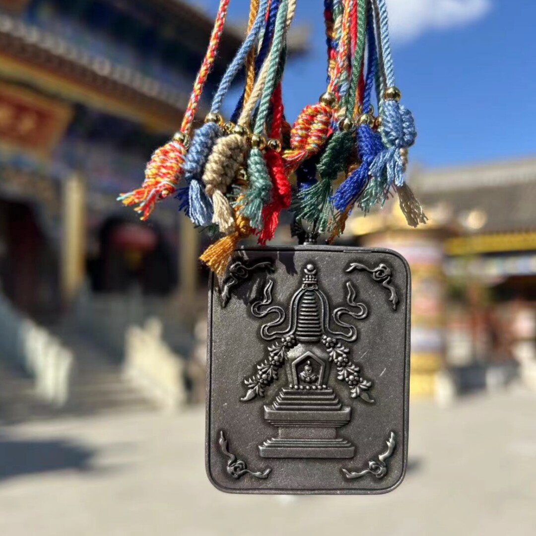 朱砂五爷唐卡文殊手绘扎基拉姆狐狸大黑天药师小唐卡生肖吊坠