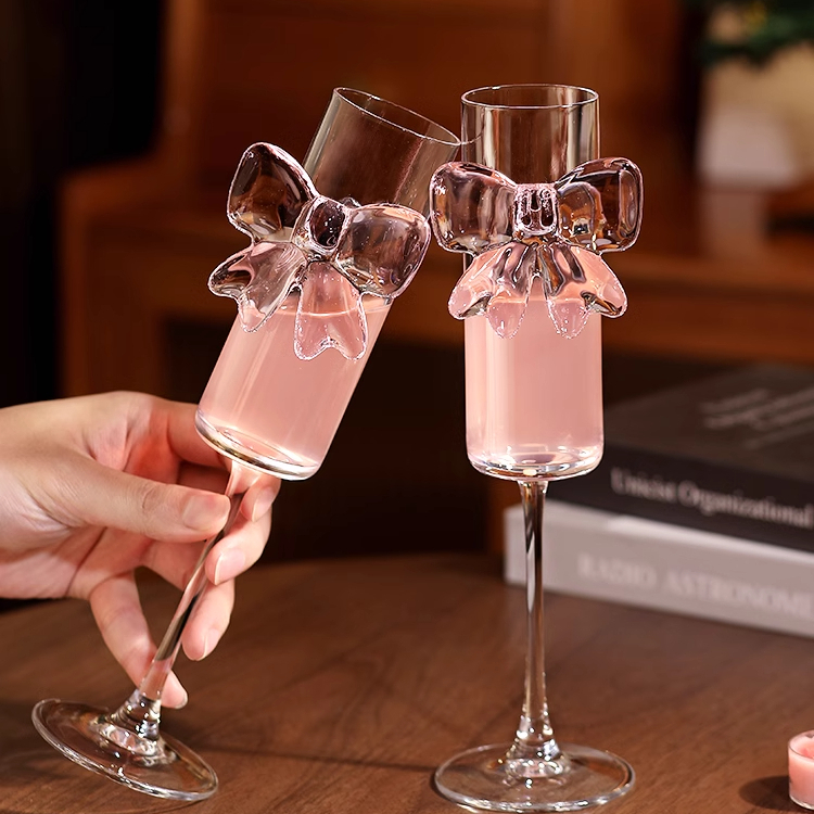 ins香槟杯高颜值可爱高脚杯鸡尾酒杯微醺白葡萄酒杯果汁水晶杯子
