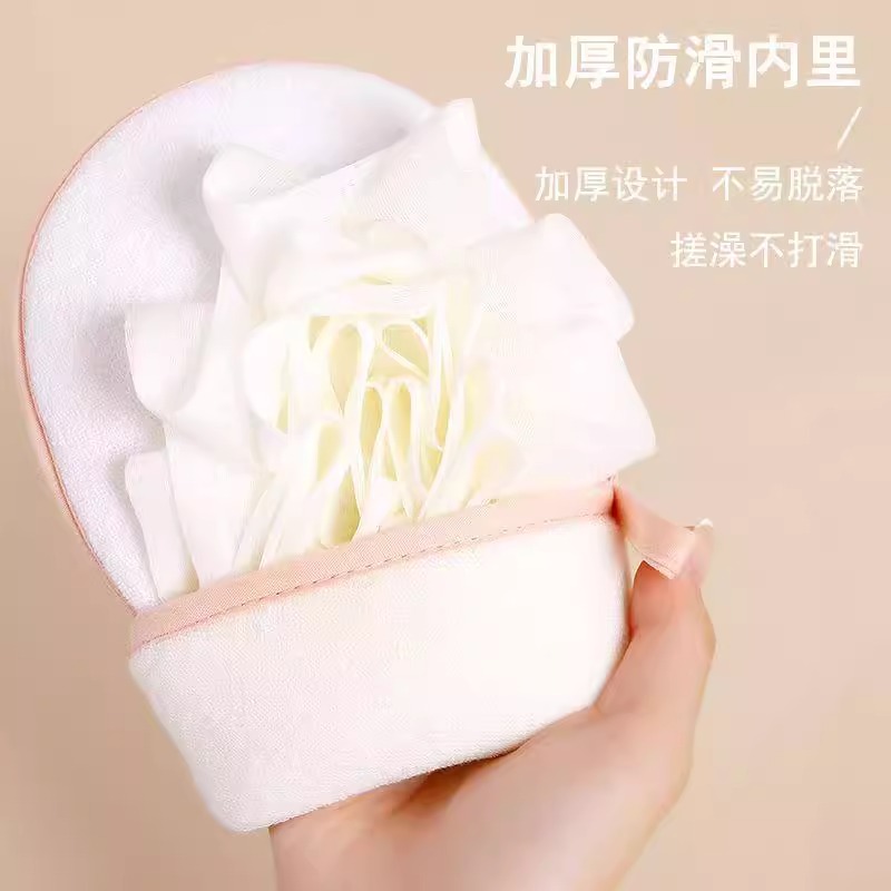 二合一浴花搓澡巾强力搓泥手套洗澡擦背神器女士专用2024新款沐浴