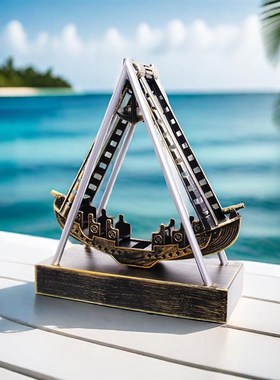 海盗船混沌摆件男生日礼物永动机摇摆器永动仪P办公桌创意客厅装