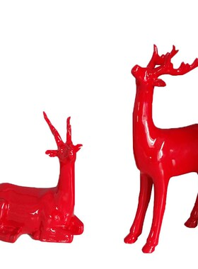 新品创意现代简约家居饰品树脂工艺品M套三鹿摆件动物摆饰
