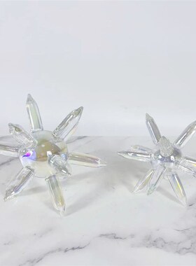 简约艺术b创意水晶海胆球摆件办公室客厅桌面玄关书柜家居饰品