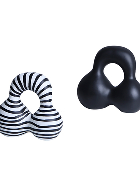 黑白条纹抽象艺术摆件现在北欧轻奢E极简几何样板房售楼处软装饰