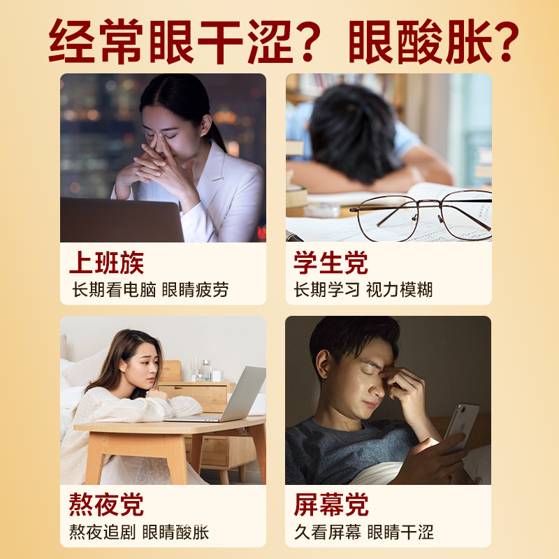 云南白药泰邦护眼贴叶黄素儿童成人学生冷敷眼贴润目贴舒缓眼不适