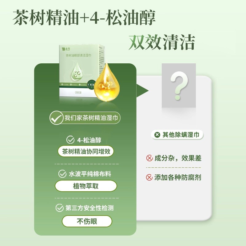 云南白药茶树精油清洁湿巾眼部专用4松油醇清洁眼睑眼睛螨虫眼贴,淘宝优惠券,粉丝福利购,淘宝优惠卷