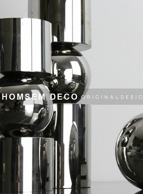 现代轻奢创意水晶几何玻璃摆件样板房家J居软装饰品电视柜桌面摆