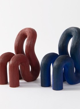 Rzone现代简约网红S型弯x管小椅子装饰品创意书房艺术品工艺品摆