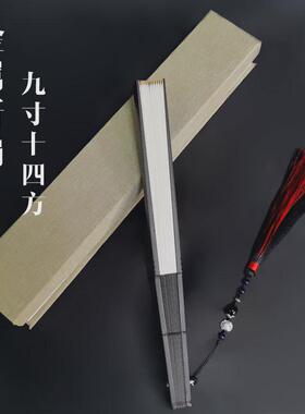9寸合金扇子中国风绢布折扇x镁铝合金特制钢扇防身工艺扇可题字