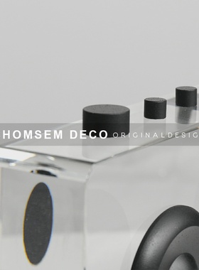 简约现代创意艺术水晶卡通收音机B 样板房间家居摆件 客厅软装饰