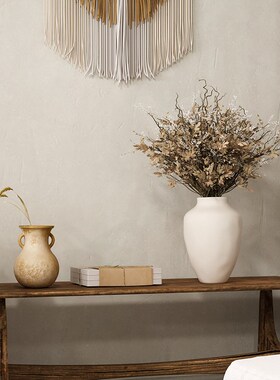 侘寂风客厅装饰品电视柜开放格摆A设原木色复古中古小众大地色摆