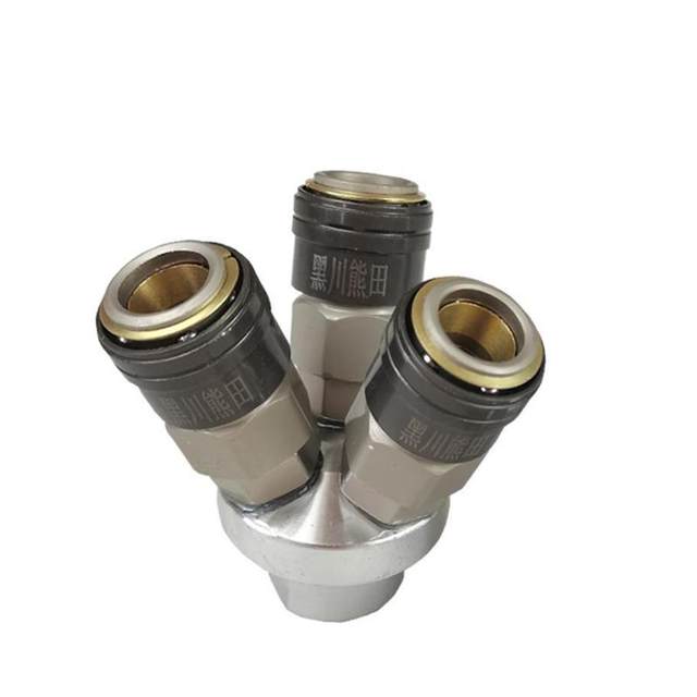 C-type pneumatic quick connector self-locking round three-way air compressor air pump air pipe tool two-way hose male and female quick insertion