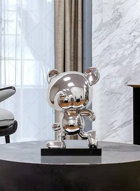 大型商场卡通艺术树脂样板间泰迪熊桌面摆件儿R童房室内软装饰品