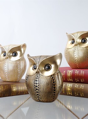 树脂猫头鹰摆件家里客厅电视柜桌面玄关.装饰工艺品