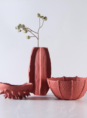 现代简约家居创意个性陶瓷花瓶z摆件样板房间酒店餐桌客厅果盘装