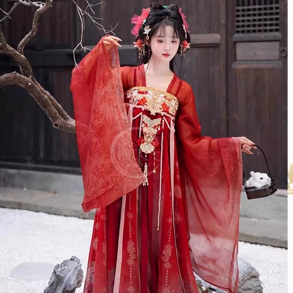 新款汉服女重工刺绣大袖衫超仙古风加厚保暖斗篷披风襦裙冬季套装 - 图2