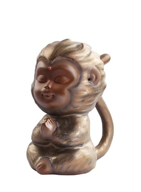 现货速发齐天大圣鱼缸造景摆件紫砂茶G宠水族假山盆景摆件装饰品