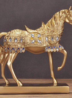 吉召 欧式创意马摆件家居t装饰品客厅酒柜玄关招财摆设工艺品开业