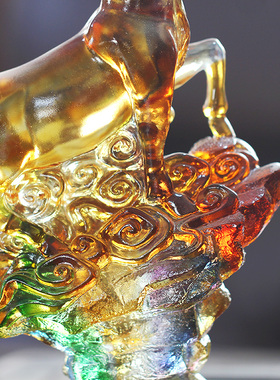 琉璃如意生肖羊i摆件居家客厅装饰柜摆放亲朋好友节日送礼工艺品