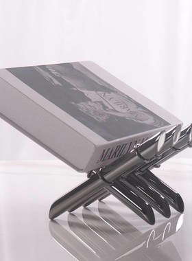 现代轻奢竹f节不锈钢金属型书架创意书房软装饰品摆件金色样板间