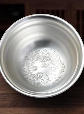 爆款青瓷金鱼对杯陶瓷鎏银主人杯银龙杯银杯厂银器陶瓷杯木盒彩绘