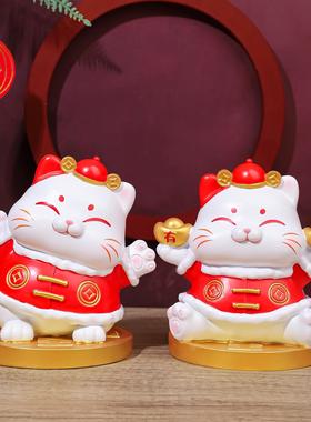 爆款注锭暴富招财猫大号家居摆件喜庆桌面玄关装饰品猫咪摆件乔迁