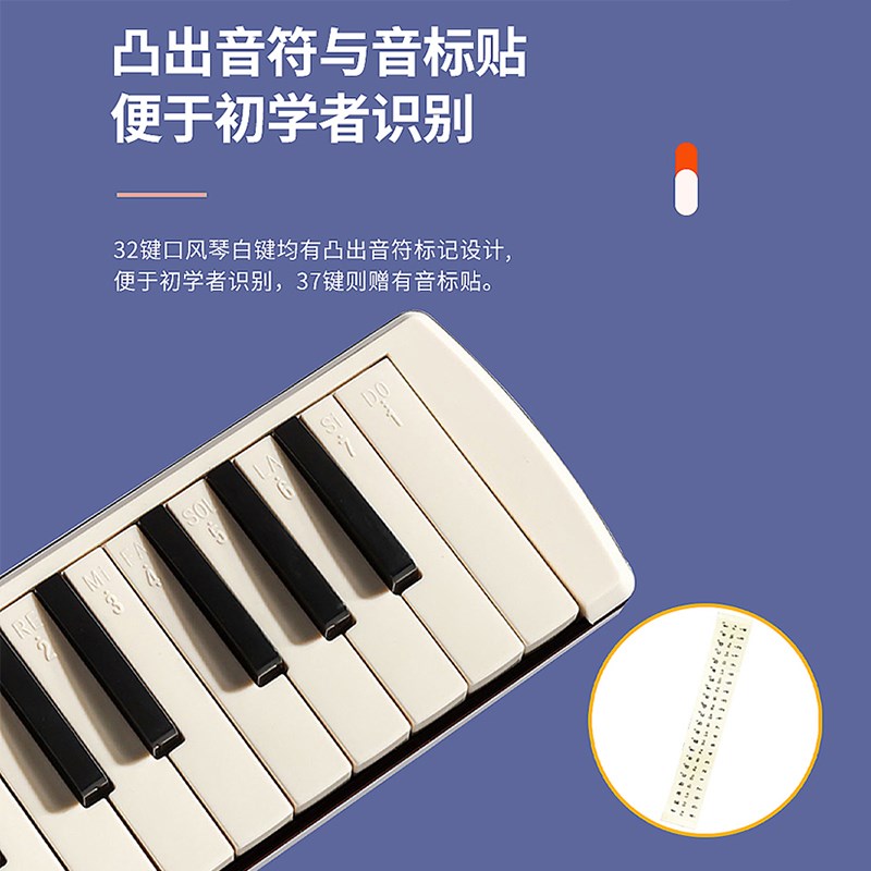 JDR嘉b德瑞口风琴37键小学生用32键儿童专业演奏成人初学者乐器 - 图1