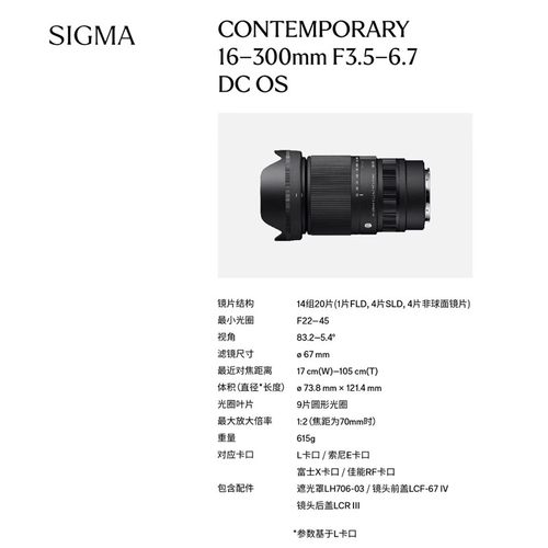 适马16-300mm F3.5-6.7 OS防抖旅游大变焦微单镜头适索尼E富士X口 - 图2